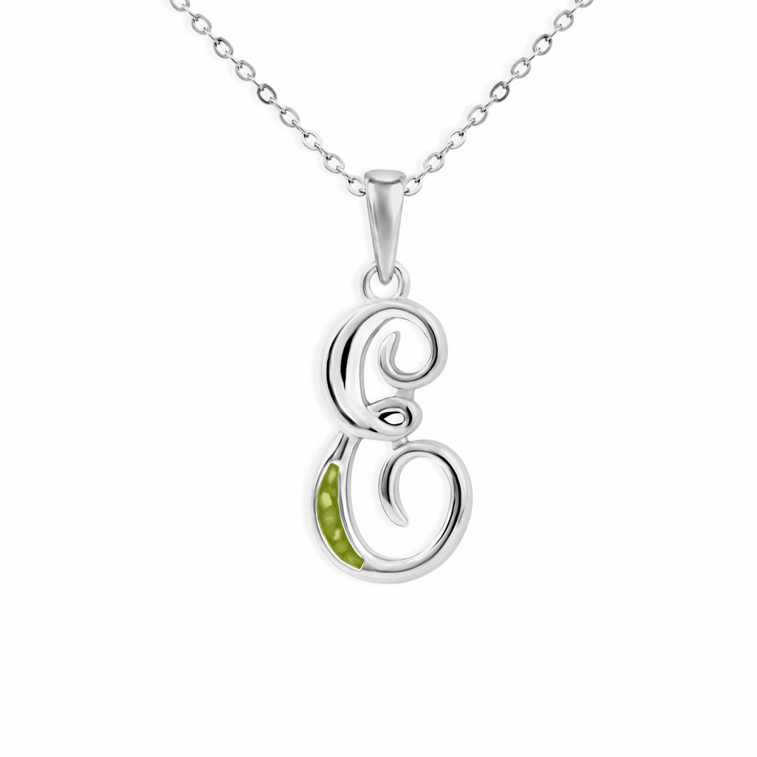 EverWith Alphabet Memorial Ashes Pendant - Letter E