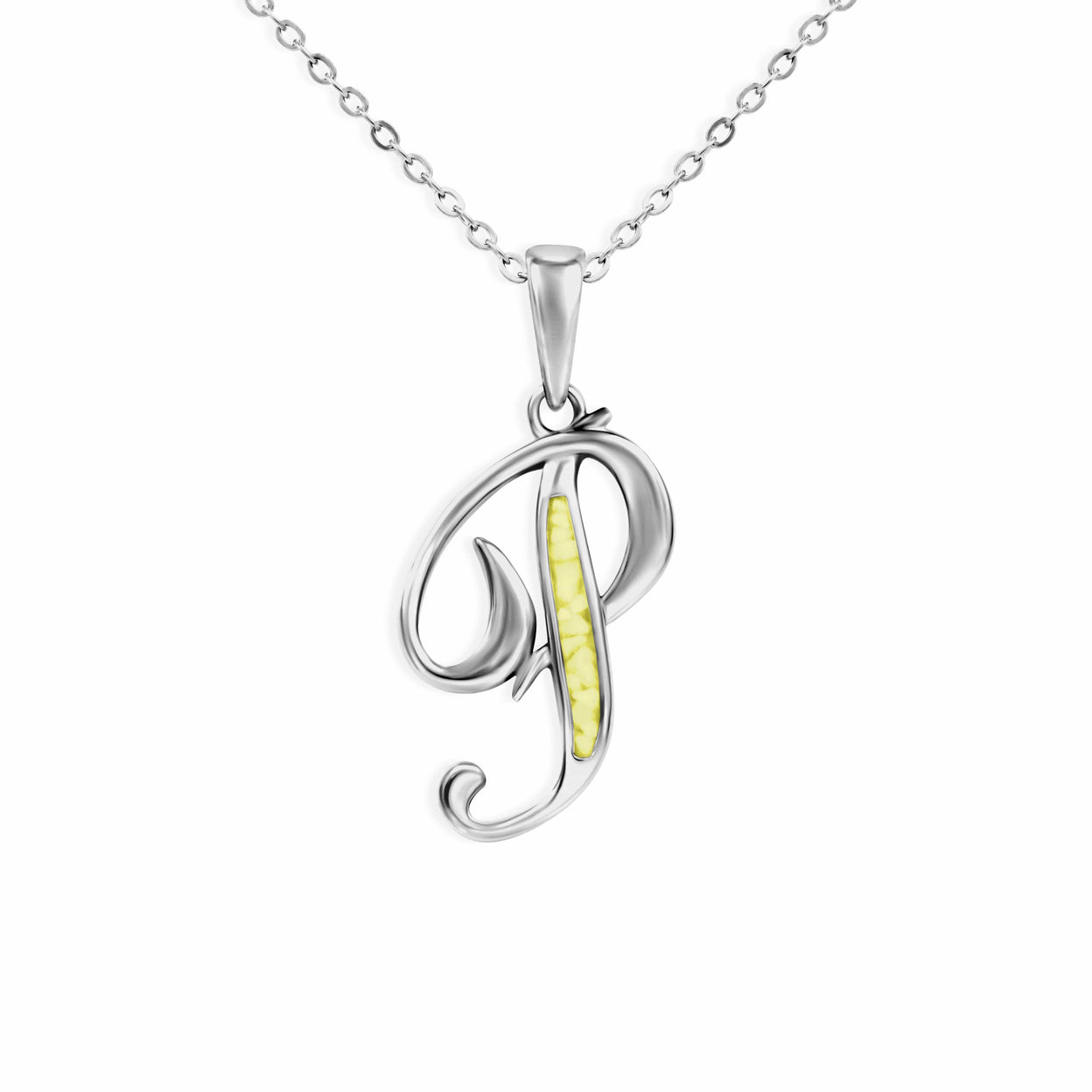 Load image into Gallery viewer, EverWith Alphabet Memorial Ashes Pendant - Letter P