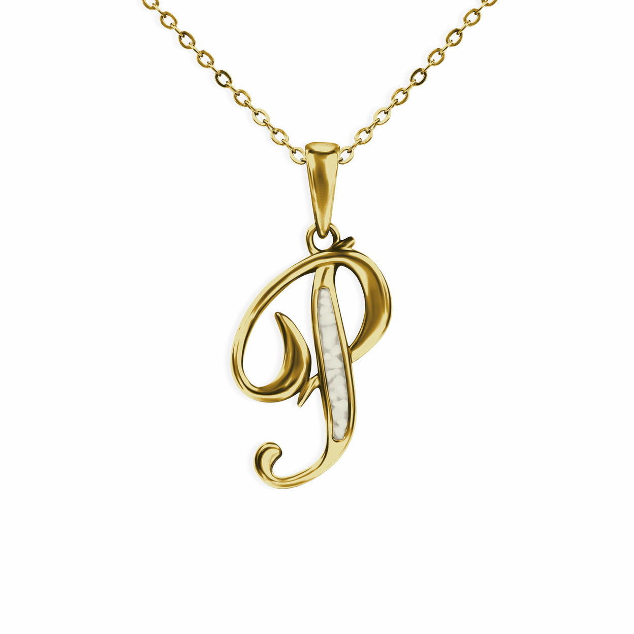 Load image into Gallery viewer, EverWith Alphabet Memorial Ashes Pendant - Letter P