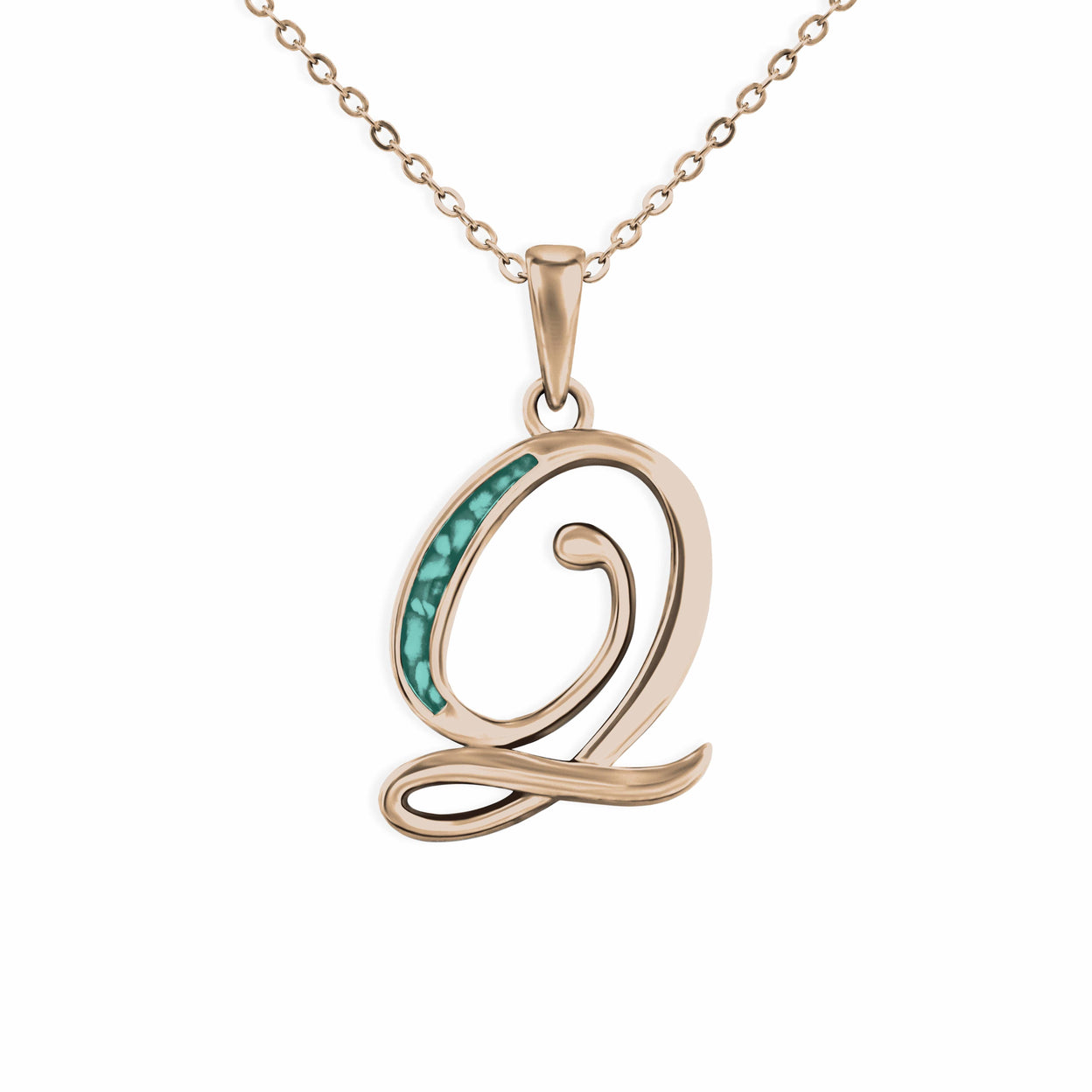 Load image into Gallery viewer, EverWith Alphabet Memorial Ashes Pendant - Letter Q