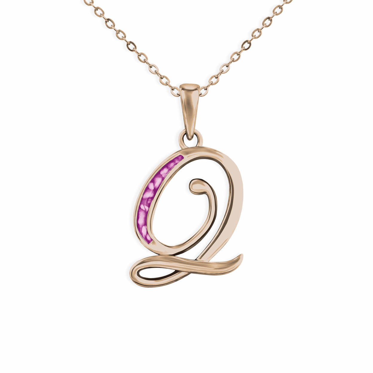 Load image into Gallery viewer, EverWith Alphabet Memorial Ashes Pendant - Letter Q