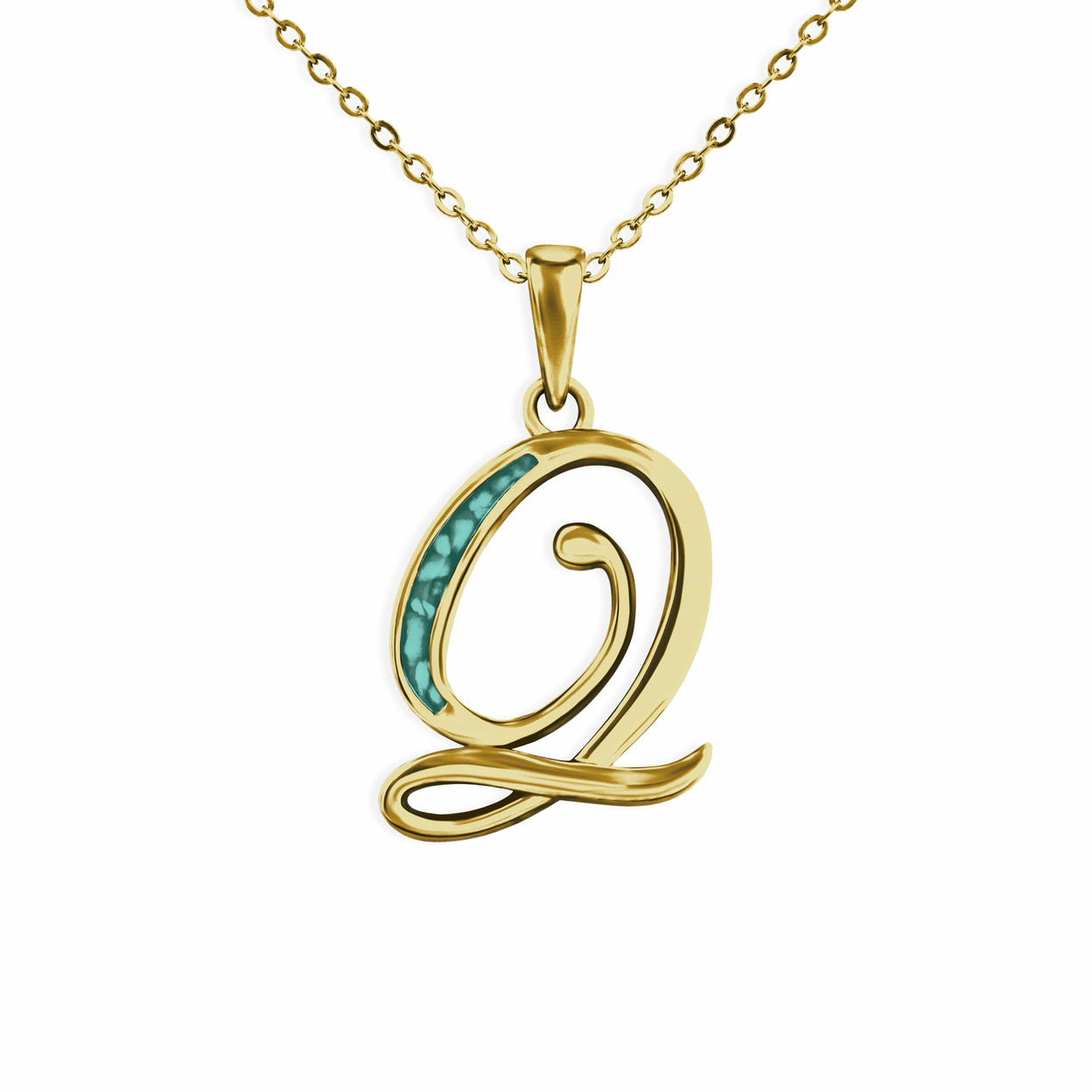 Load image into Gallery viewer, EverWith Alphabet Memorial Ashes Pendant - Letter Q