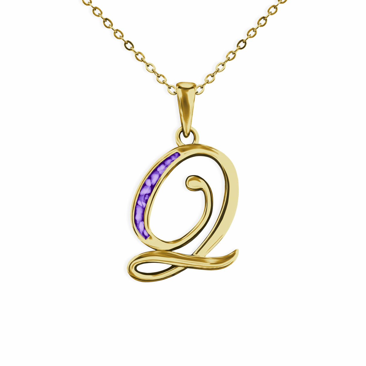 Load image into Gallery viewer, EverWith Alphabet Memorial Ashes Pendant - Letter Q