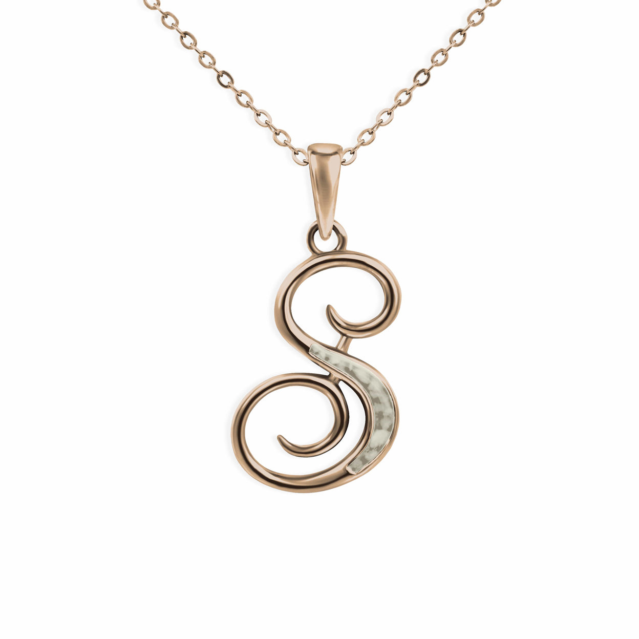 Load image into Gallery viewer, EverWith Alphabet Memorial Ashes Pendant - Letter S