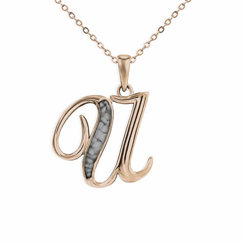 EverWith Alphabet Memorial Ashes Pendant - Letter U