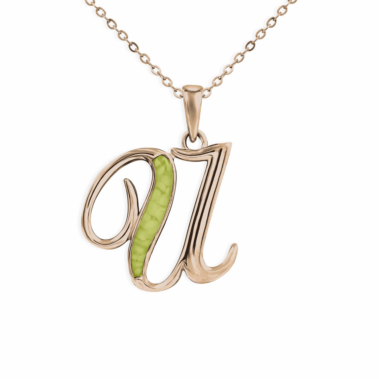 Load image into Gallery viewer, EverWith Alphabet Memorial Ashes Pendant - Letter U