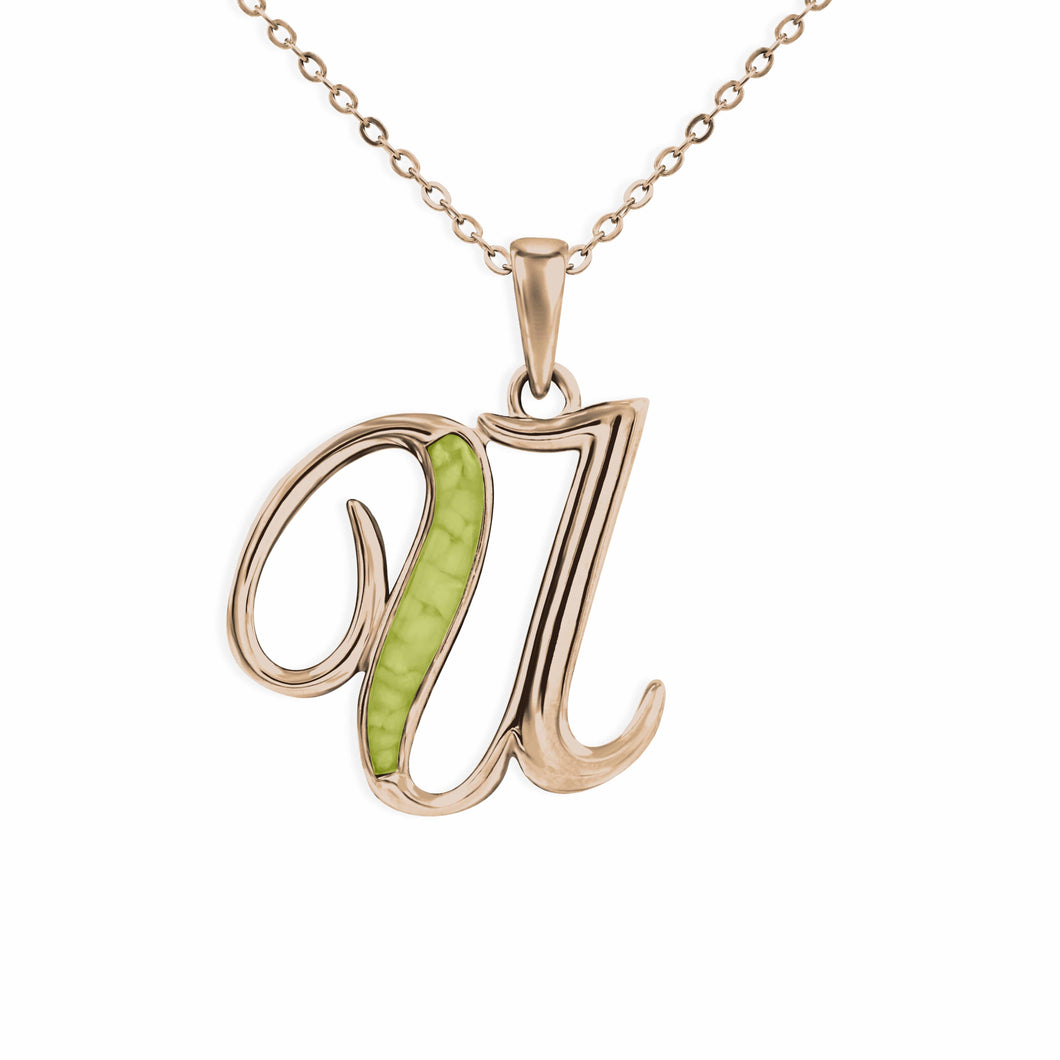 EverWith Alphabet Memorial Ashes Pendant - Letter U