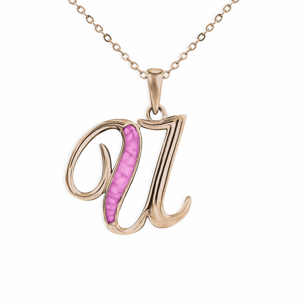 Load image into Gallery viewer, EverWith Alphabet Memorial Ashes Pendant - Letter U