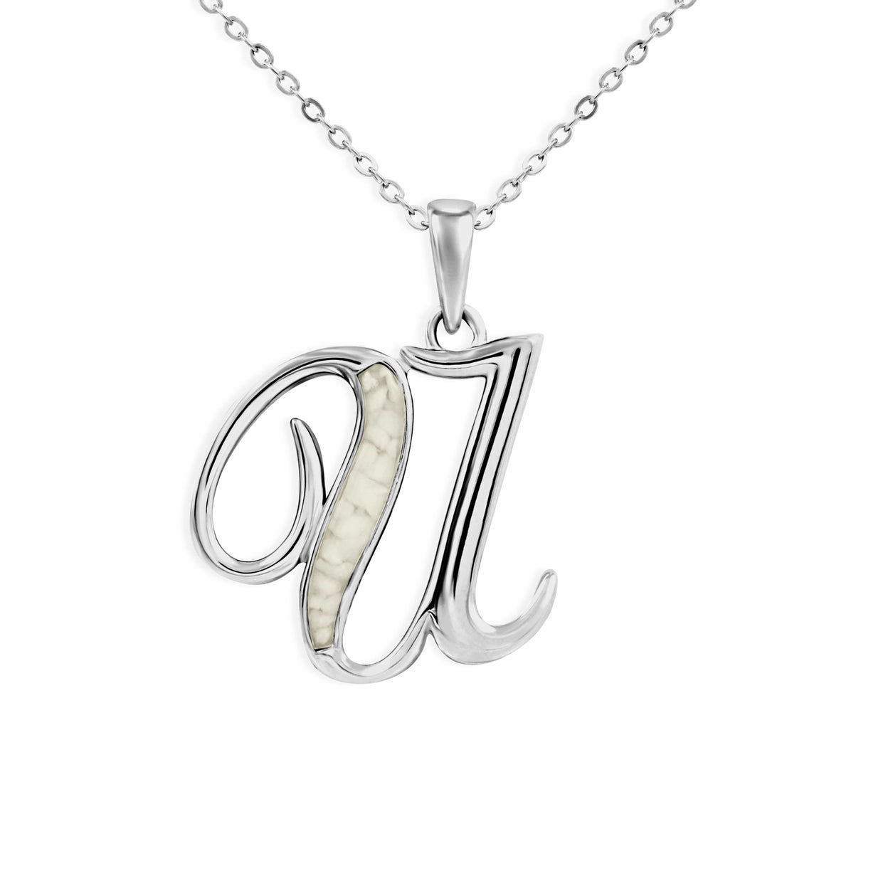 Load image into Gallery viewer, EverWith Alphabet Memorial Ashes Pendant - Letter U