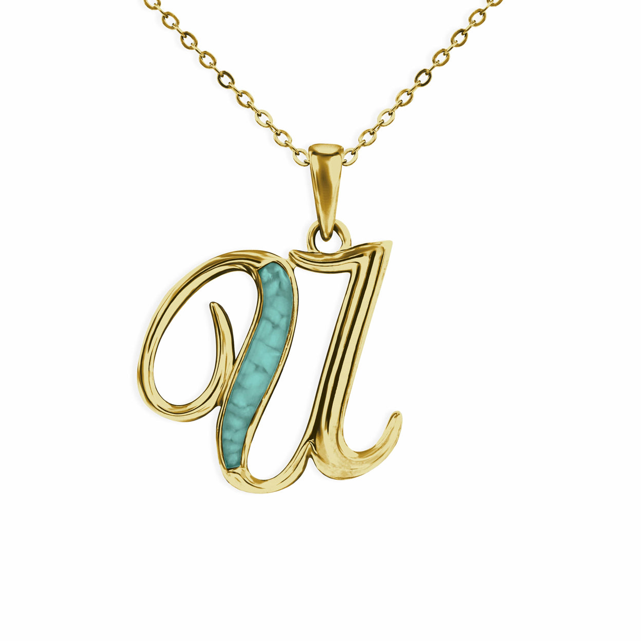 Load image into Gallery viewer, EverWith Alphabet Memorial Ashes Pendant - Letter U