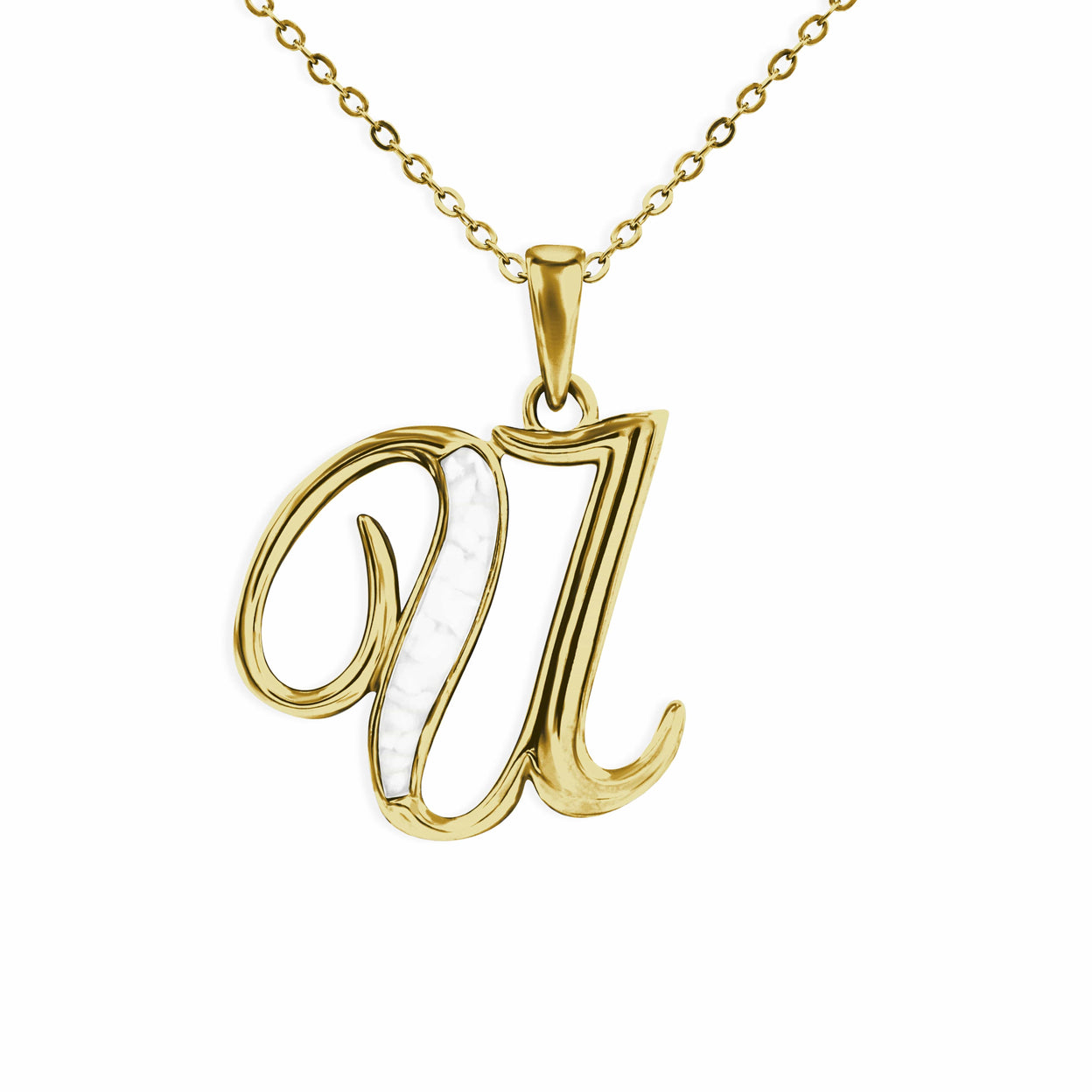 Load image into Gallery viewer, EverWith Alphabet Memorial Ashes Pendant - Letter U