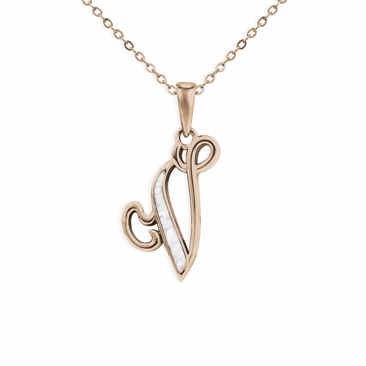 Load image into Gallery viewer, EverWith Alphabet Memorial Ashes Pendant - Letter V