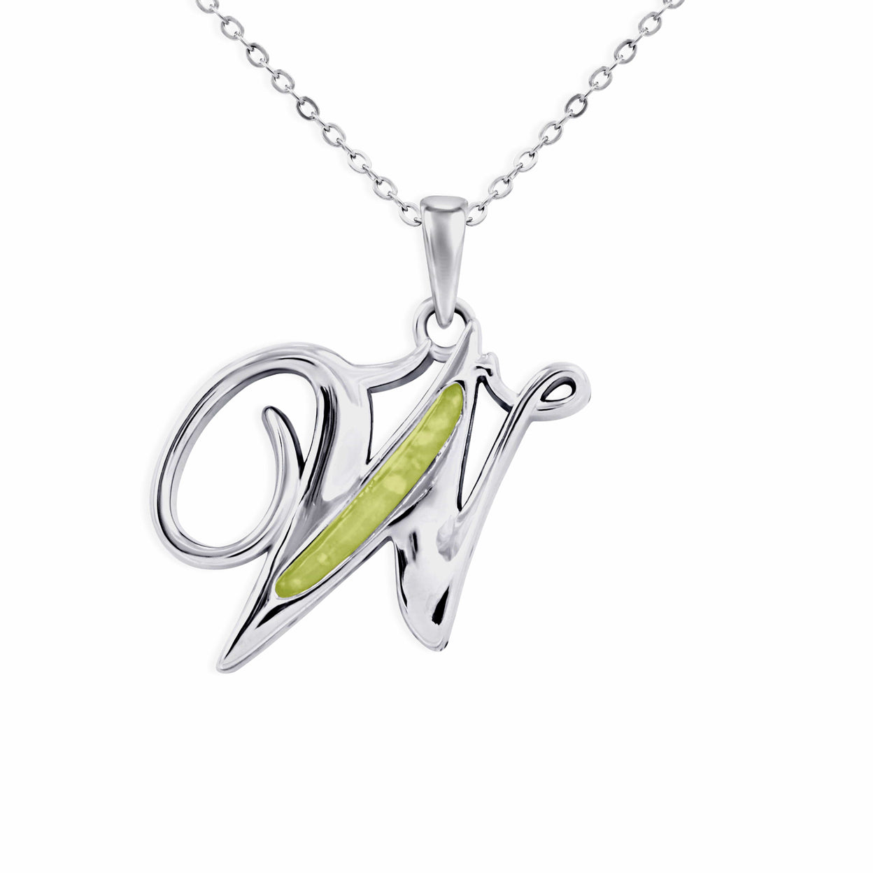 Load image into Gallery viewer, EverWith Alphabet Memorial Ashes Pendant - Letter W