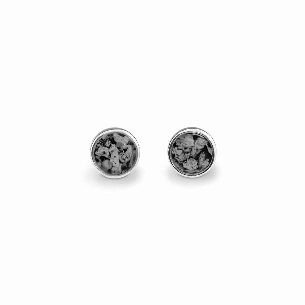 EverWith Ladies Classic Round Memorial Ashes Earrings