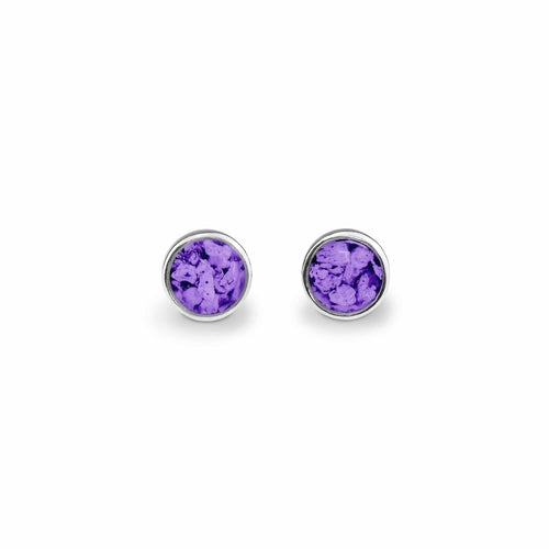 EverWith Ladies Classic Round Memorial Ashes Earrings