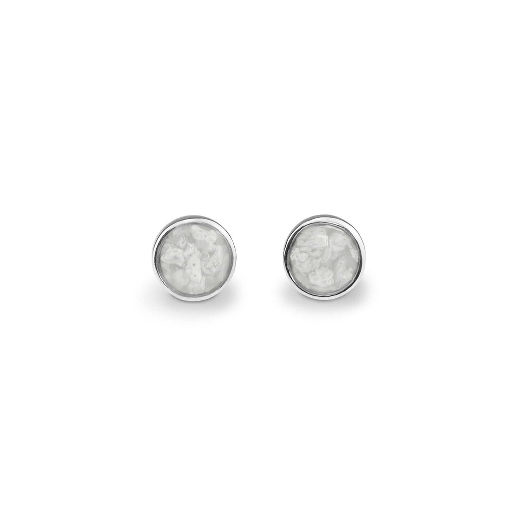 EverWith Ladies Classic Round Memorial Ashes Earrings