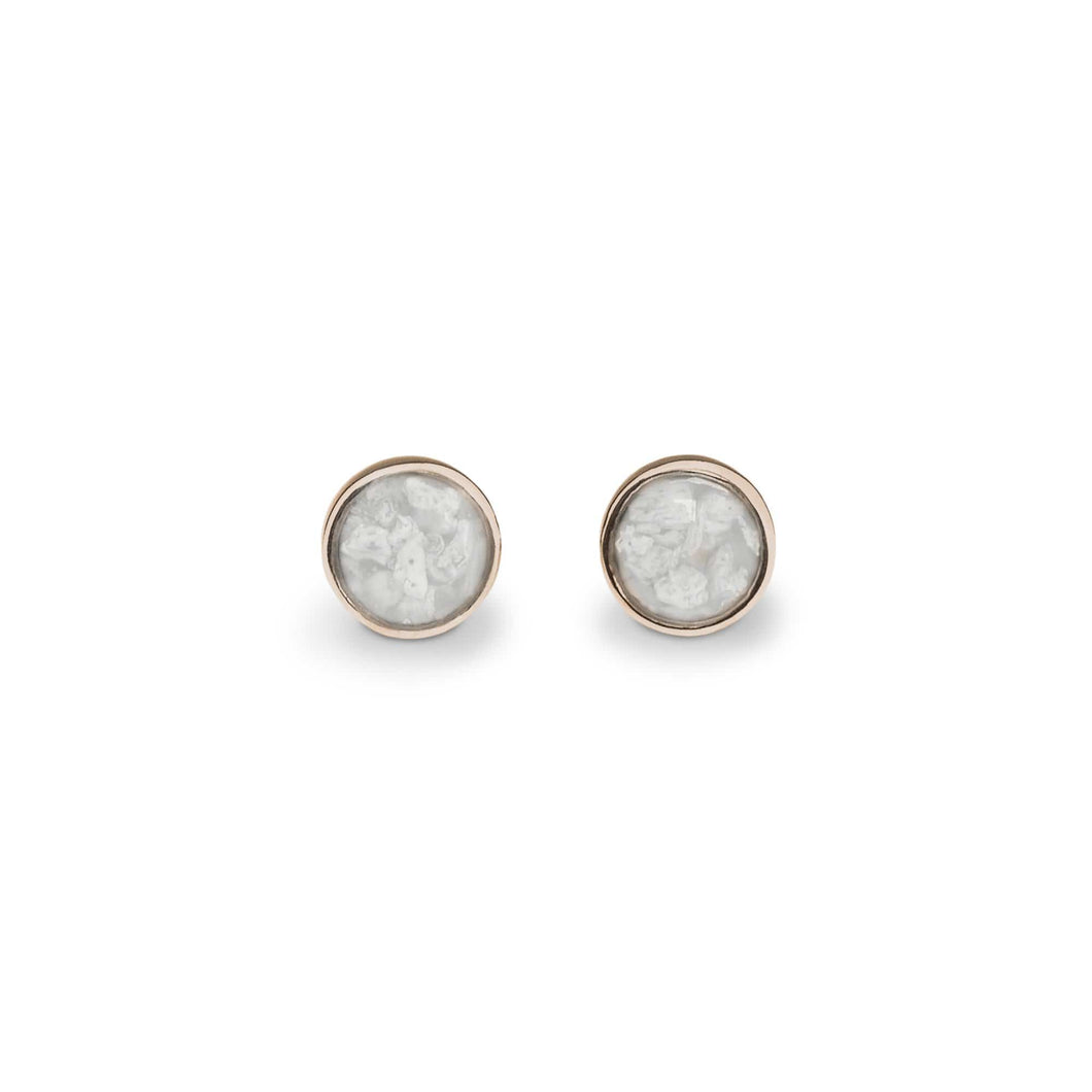 EverWith Ladies Classic Round Memorial Ashes Earrings