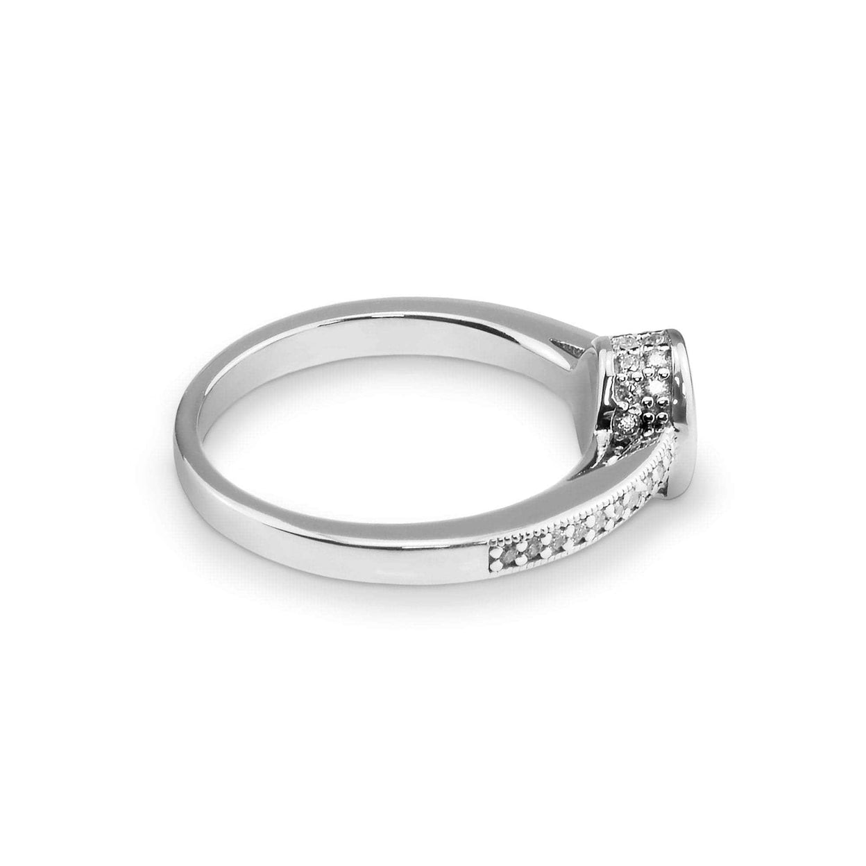 Load image into Gallery viewer, EverWith Ladies Oval Halo Memorial Ashes Ring with Fine Crystals