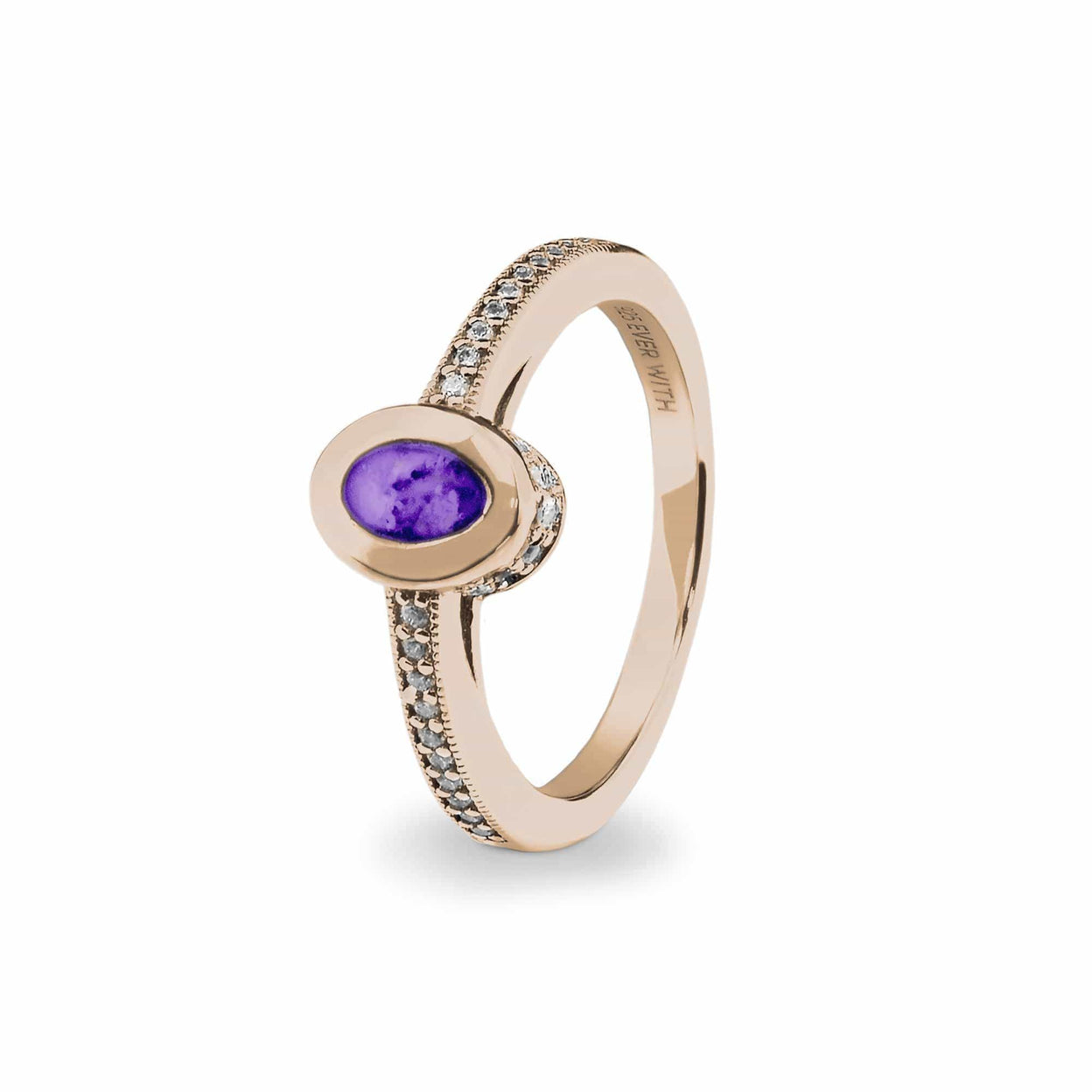 Load image into Gallery viewer, EverWith Ladies Oval Halo Memorial Ashes Ring with Fine Crystals