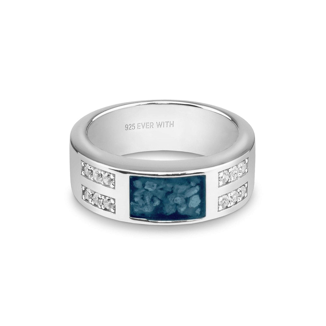 Load image into Gallery viewer, EverWith Gents Oblong Memorial Ashes Ring with Fine Crystals