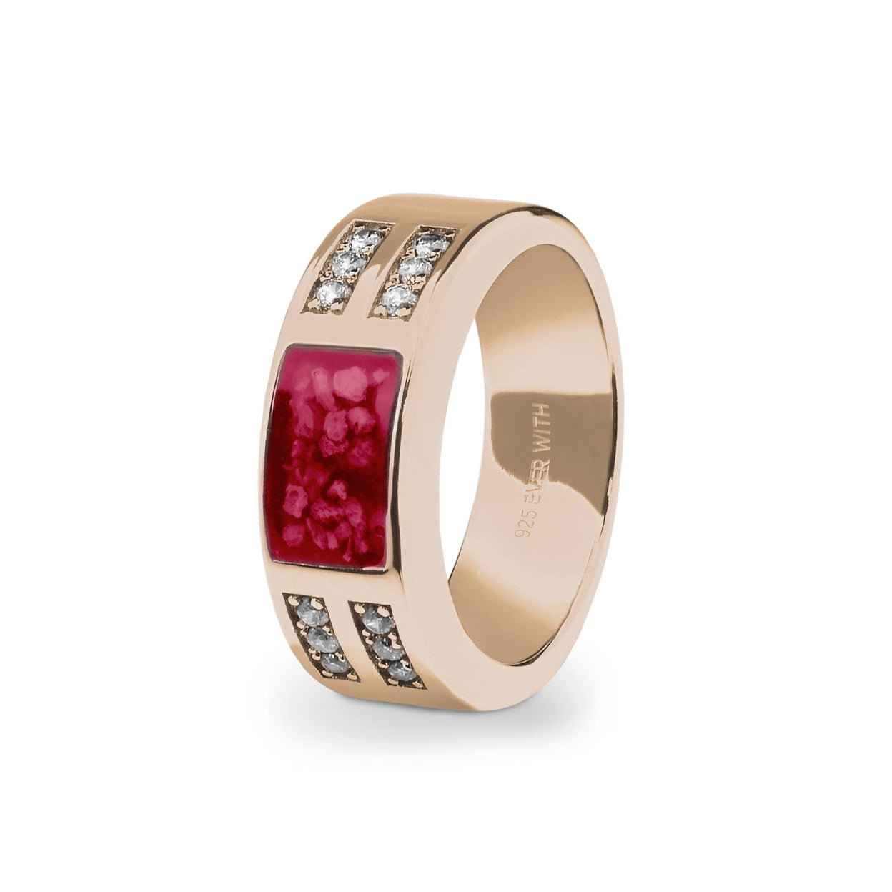 Load image into Gallery viewer, EverWith Gents Oblong Memorial Ashes Ring with Fine Crystals