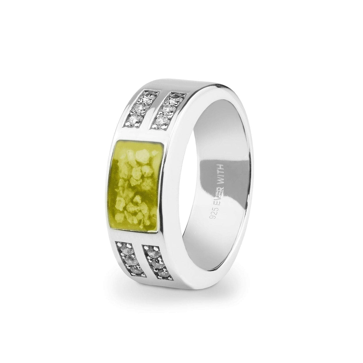 Load image into Gallery viewer, EverWith Gents Oblong Memorial Ashes Ring with Fine Crystals