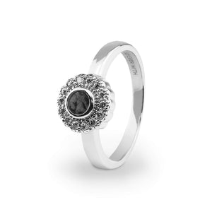 EverWith Ladies Petals Memorial Ashes Ring with Fine Crystals