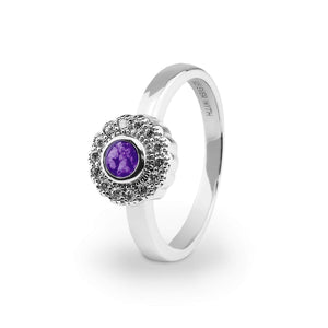 EverWith Ladies Petals Memorial Ashes Ring with Fine Crystals