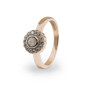 EverWith Ladies Petals Memorial Ashes Ring with Fine Crystals