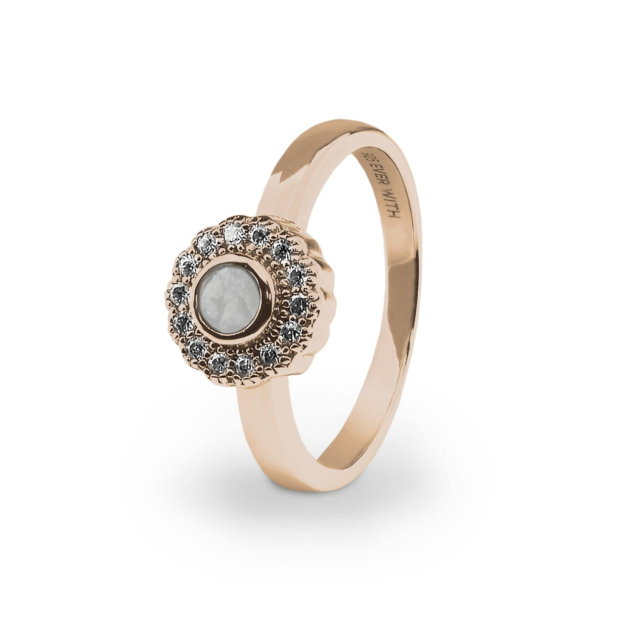 Load image into Gallery viewer, EverWith Ladies Petals Memorial Ashes Ring with Fine Crystals