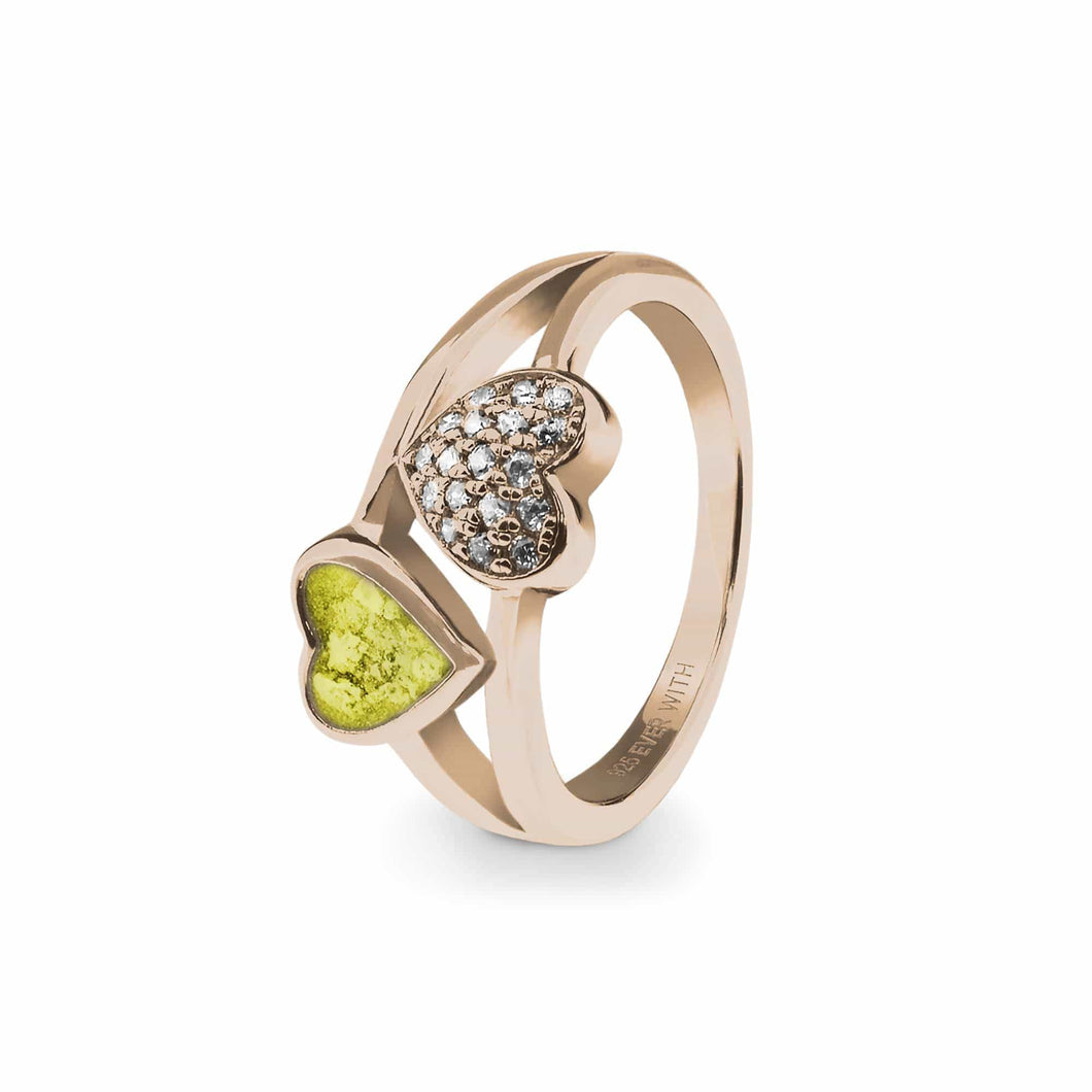 EverWith Ladies Cherish Memorial Ashes Ring with Fine Crystals