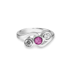 EverWith Ladies Three Of Us Memorial Ashes Ring with Fine Crystals