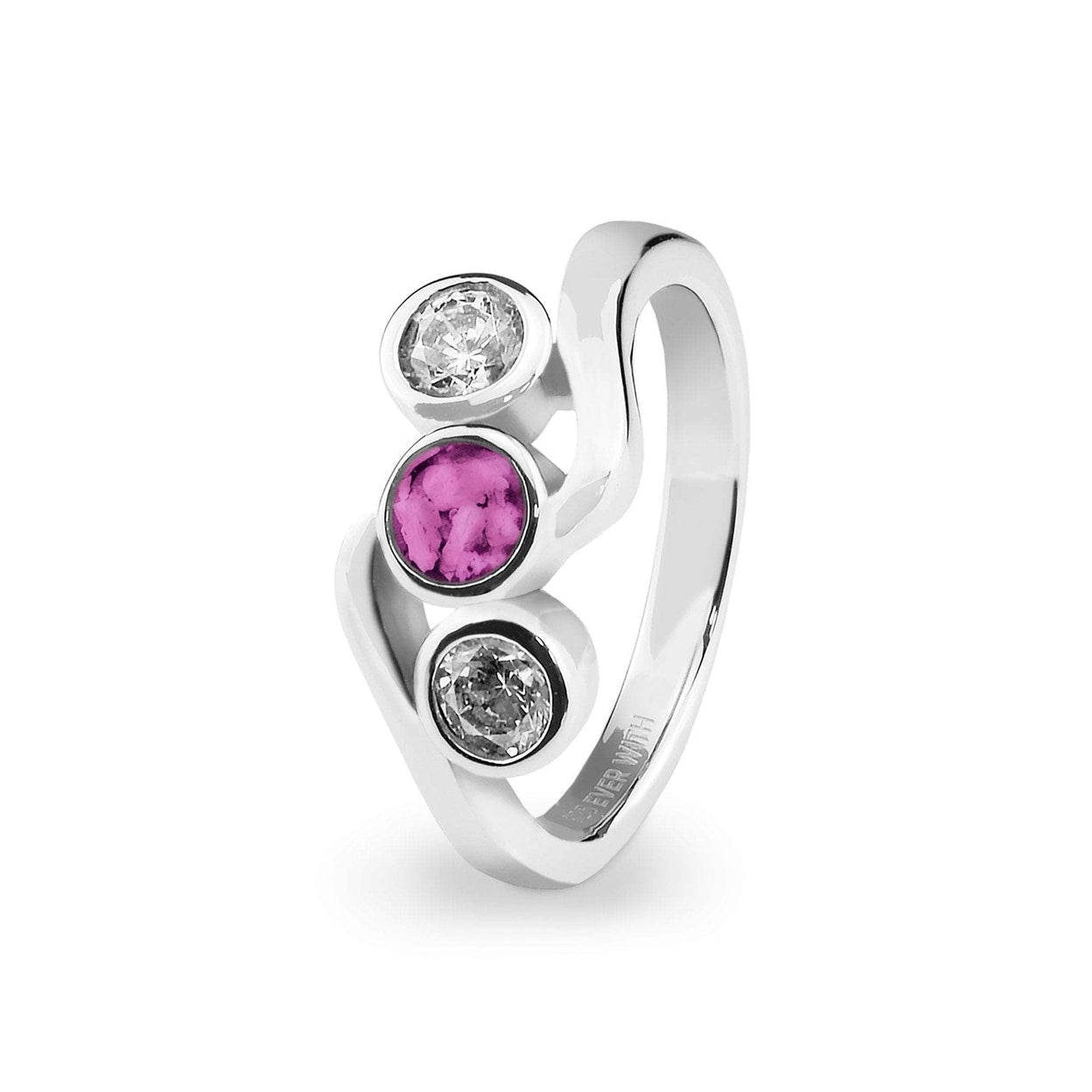 Load image into Gallery viewer, EverWith Ladies Three Of Us Memorial Ashes Ring with Fine Crystals