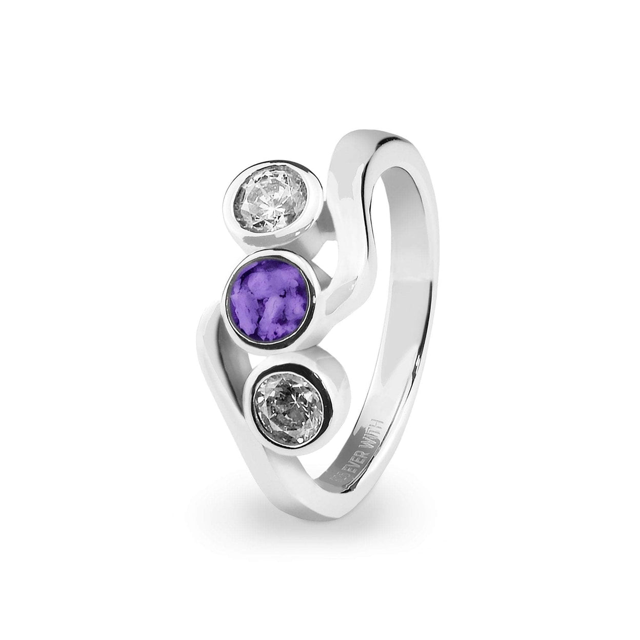 Load image into Gallery viewer, EverWith Ladies Three Of Us Memorial Ashes Ring with Fine Crystals