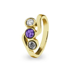 EverWith Ladies Three Of Us Memorial Ashes Ring with Fine Crystals