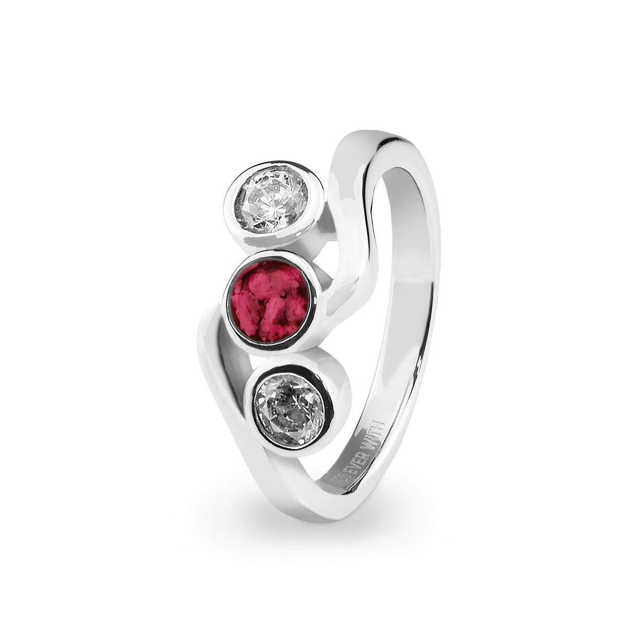 Load image into Gallery viewer, EverWith Ladies Three Of Us Memorial Ashes Ring with Fine Crystals