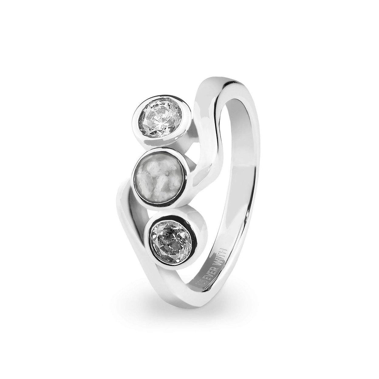 Load image into Gallery viewer, EverWith Ladies Three Of Us Memorial Ashes Ring with Fine Crystals