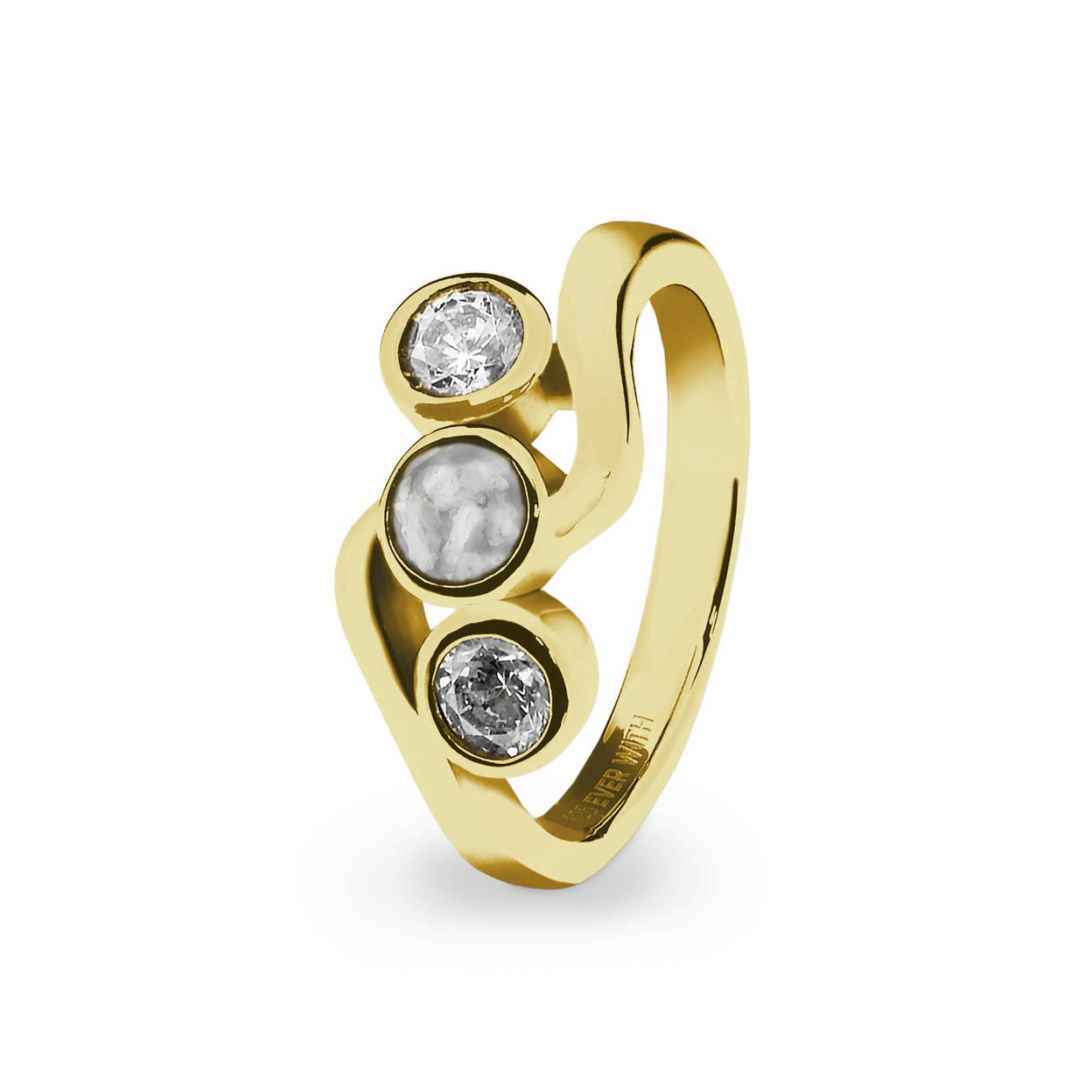 Load image into Gallery viewer, EverWith Ladies Three Of Us Memorial Ashes Ring with Fine Crystals