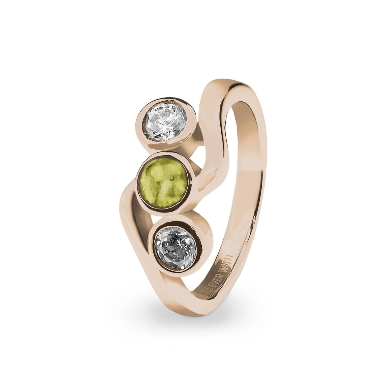 Load image into Gallery viewer, EverWith Ladies Three Of Us Memorial Ashes Ring with Fine Crystals