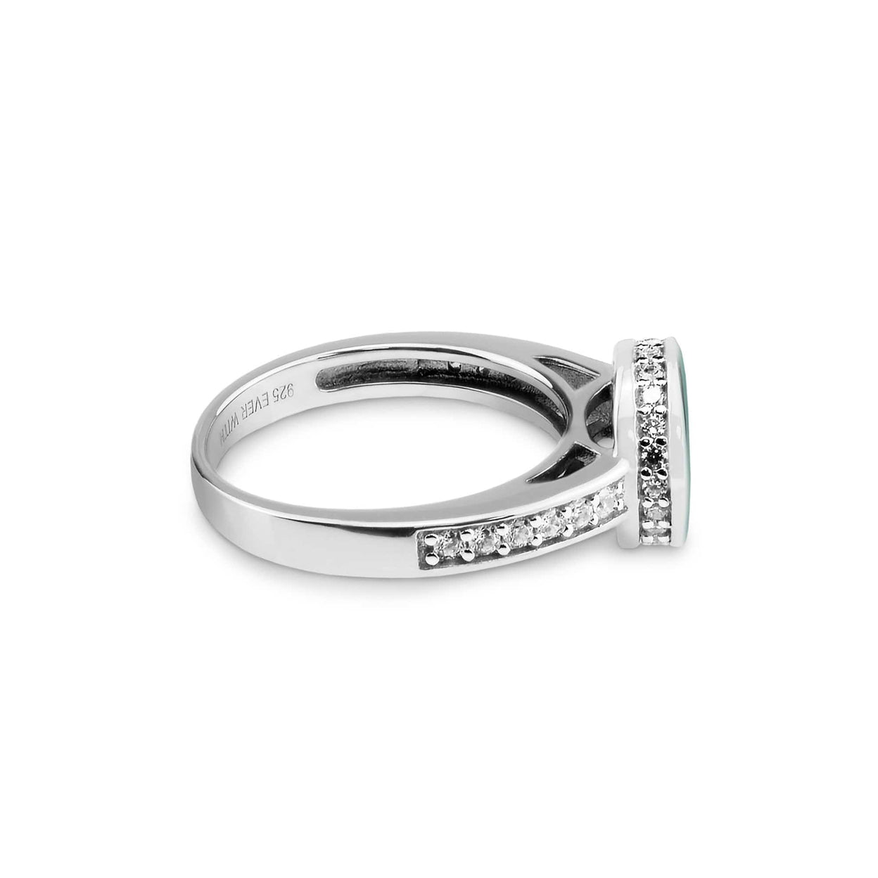 Load image into Gallery viewer, EverWith Ladies Round Halo Memorial Ashes Ring with Fine Crystals