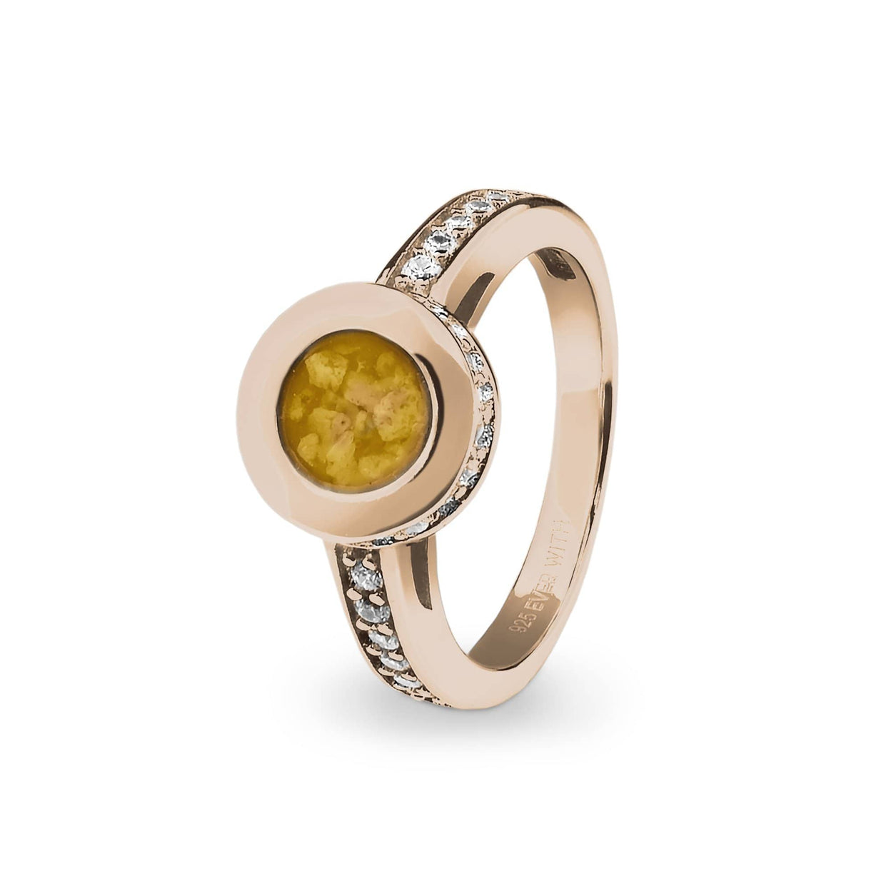 Load image into Gallery viewer, EverWith Ladies Round Halo Memorial Ashes Ring with Fine Crystals