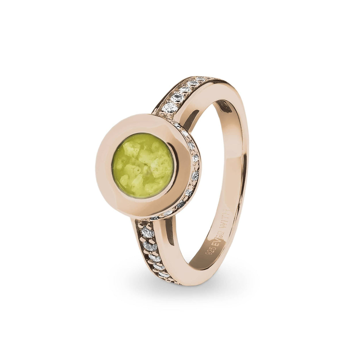 Load image into Gallery viewer, EverWith Ladies Round Halo Memorial Ashes Ring with Fine Crystals