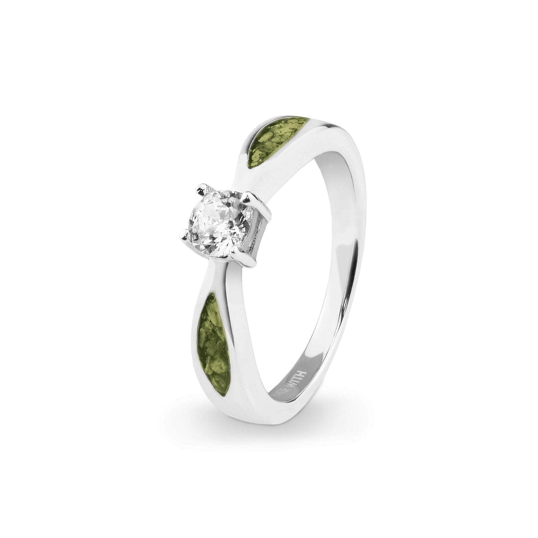 EverWith Ladies Solitaire Memorial Ashes Ring with Fine Crystals