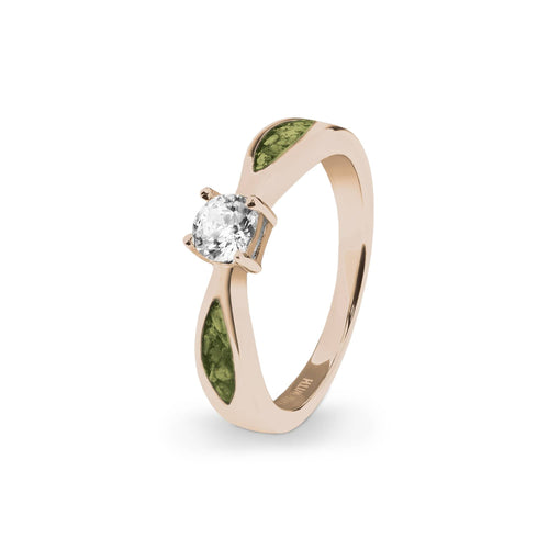 EverWith Ladies Solitaire Memorial Ashes Ring with Fine Crystals