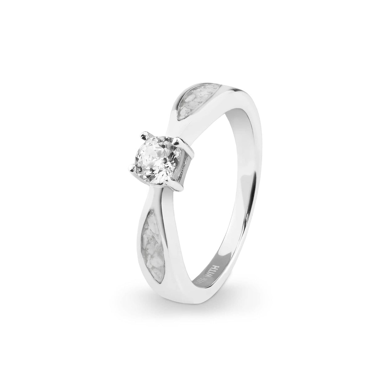 Load image into Gallery viewer, EverWith Ladies Solitaire Memorial Ashes Ring with Fine Crystals