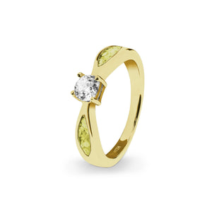 EverWith Ladies Solitaire Memorial Ashes Ring with Fine Crystals