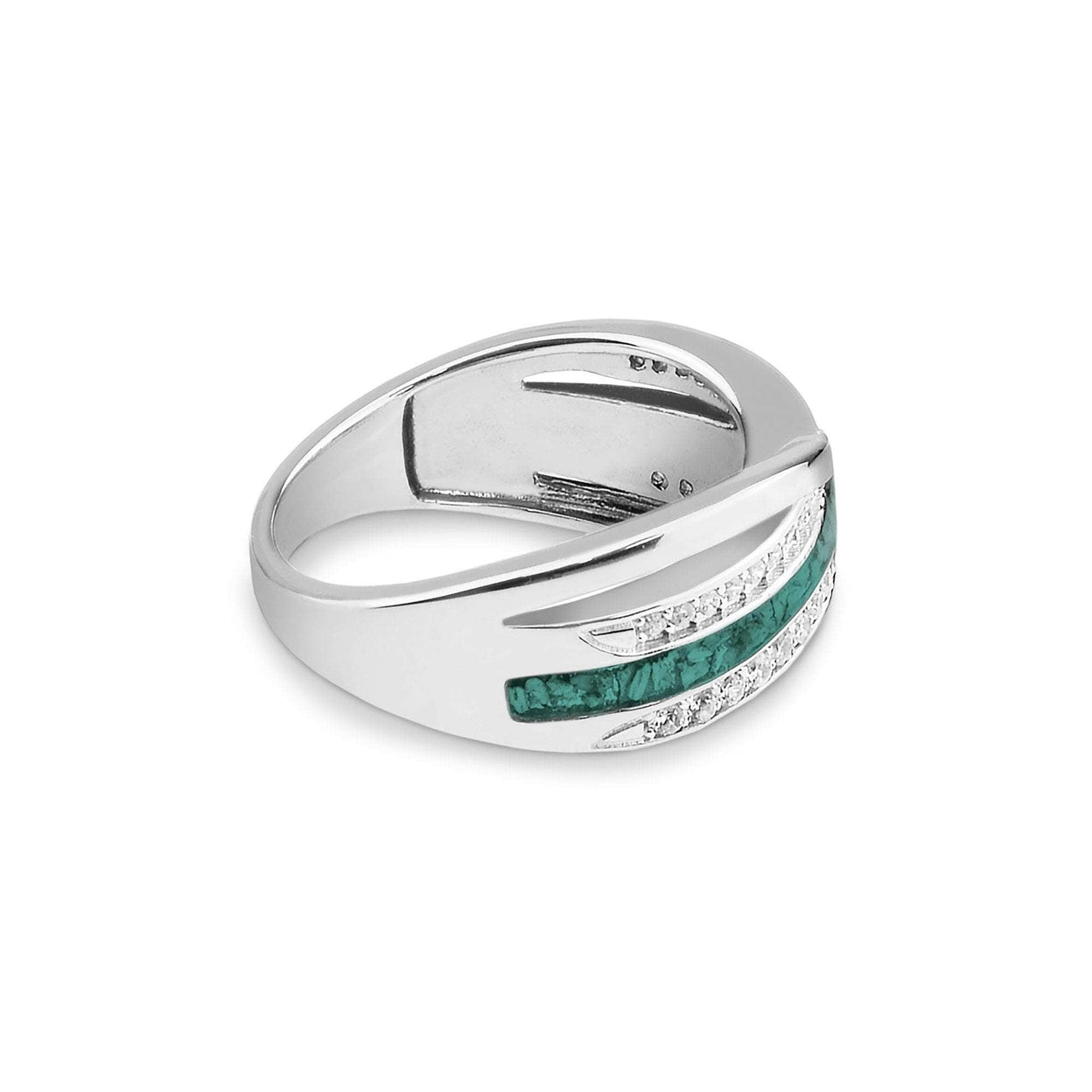 Load image into Gallery viewer, EverWith Ladies Waves Memorial Ashes Ring with Fine Crystals