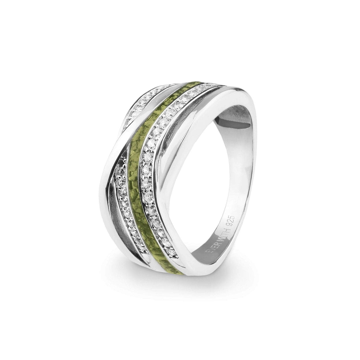 Load image into Gallery viewer, EverWith Ladies Waves Memorial Ashes Ring with Fine Crystals