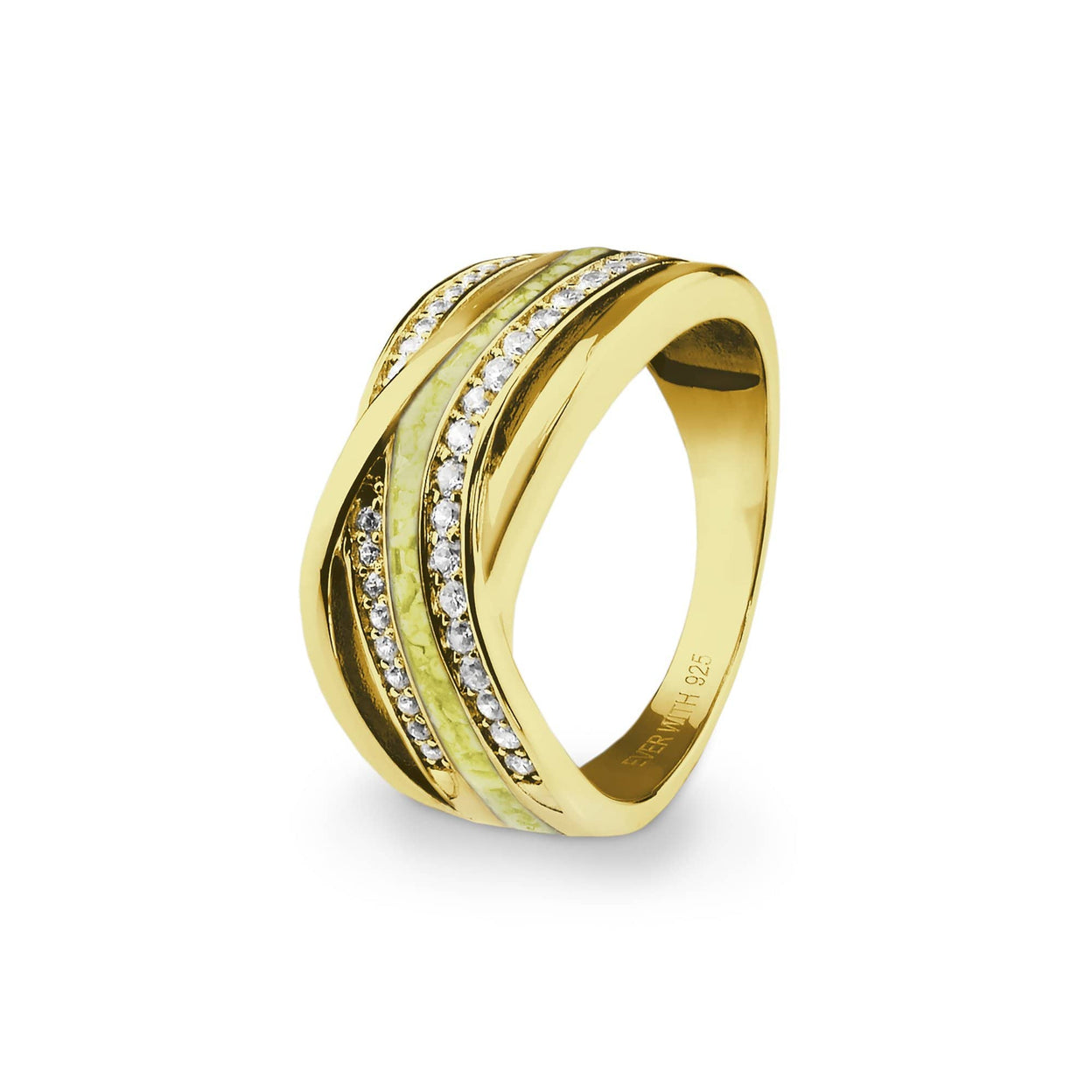 Load image into Gallery viewer, EverWith Ladies Waves Memorial Ashes Ring with Fine Crystals