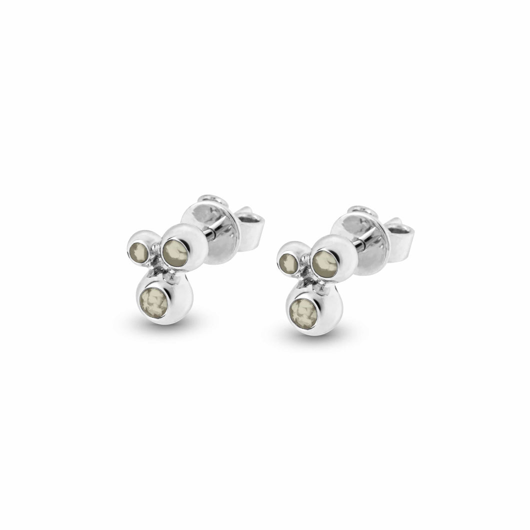 EverWith Ladies Rondure Array Triple Memorial Ashes Earrings